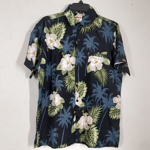 Mia's Men's Medium Tropical Caribbean Cayman Islands Hawaiian Shirt Floral